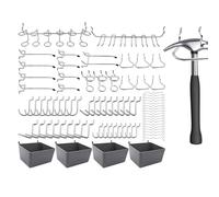 Genérico Ganchos Para Tableros Perforados - Surtido De Ganchos Utilitarios De Metal Resistente Piezas | Organizador De Bloqueo De Clavija Clásico De Diseño Moderno Creativo De Larga Duración Pa