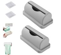 Genérico Garbage Bag Dispenser for Inside Trash Can, Trash Can Liner Dispenser, Wall Mounted Adhesive Plastic Bag Holder, No Punching Required For Home Organization (2 Pcs*Gray)