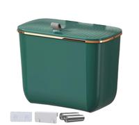 Genérico Garbage Can Wall Mounted, Kitchen Trash Bin with Lid, Space-Saving Compost Basket with Hook and Bags, Mountable Waste Container for Cupboard Cabinet Pantry and Counter top Use