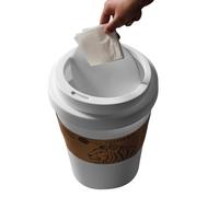 Generico Garbage Cans, Swing Top Trash Bin, Large Capacity, 9.25x6.46x13.19 inches Quiet Storage Basket, Coffee Shape Garbage Can for Kitchen, Outdoor, Office, Dorm, Patio, Bathroom Use