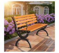 Genérico Garden Bench Classic Hardwood, Outdoor Seating with Armrests, Wooden Bench Sturdy Easy to Assemble Ideal for Parks, Garden, Patio Lawn(150cm*40cm*73cm)
