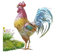 Genérico Garden Chicken Sculpture - 30cm Metal Rooster Statue, Stable Outdoor Ornament, Artistic Animal Figure, Decorative Farm-Style Accent | Lawn Yard Porch Sign For Backyard Kitchen Decor