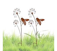 Genérico Garden Decor Stakes - Rustic Metal Bee Yard Art, Outdoor Lawn Ornament Stakes for Backyard Use, Decorative Garden Pathway Accent for Patio Porch Use, Landscape Decor Stake for Outdoor Spaces