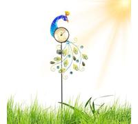 Genérico Garden Lights Solar Powered - Waterproof Outdoor Solar Stake Lights | Landscape LED Lamp with Temperature Measurement | for Balcony Lawn Paths Driveway Backyard Walkway Yard