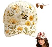 Genérico Garden Morning Baseball Cap, Adjustable Cotton Hummingbird Flowers Baseball Hat, Women's Sparkle Washed Botanical Sun Hats