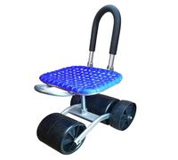 Genérico Garden Rolling Seat - Outdoor Work Stool for Easy Gardening | Galvanized Steel Tube with PP Material, Foldable 360 Degree Rotation, Adjustable Height, Movable Wheels, Comfortable Work Chair