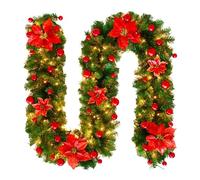 Genérico Garland - 2.7 Meter Lightweight Festive Vine, Extended Lifespan Seasonal Adornment, Flexible Multi-Exterior Display for Home Farmhouse Porch Railing, Exterior Ornament, Multi Color