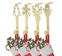 Genérico Garland Hanger - 4 Pieces | Christmas Stocking Hooks | Fireplace Sťocking Holders Clips For Home, Party, Counter, Tables, Mantel, Hanging, Bringing A Joyful Ambiance To Your Festivities