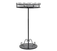 Genérico Garment Display Racks Rotating Clothes Display Round Hanging Racks with Topper Portable Clothing Shelf for Bedrooms, Retail Shop Centre Island Shelf (Color : Black, Size : 80x135cm)
