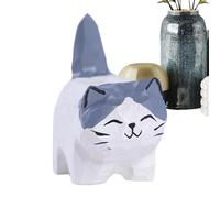 Genérico Gato De Madera Pequeña Escultura y Figuras Animales Hechas a Mano