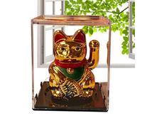 Genérico gato lindo con brazo que se mueve | Figura solar que salue,Maneki-Neko con energía solar - para casa, oficina, oficina, tienda, cumpleaños, boda, año nuevo chino