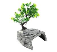 Genérico Gecko Cave - Resin 11x12.5x6cm Size | Reptile Shelter House Decor | Lizard Cave For Bearded Dragons Snakes Lizards Basking In Terrarium Or Fish Tank Environment