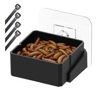 Genérico Gecko Food Dish, Wall Mount Water Bowl, 2.36x2.36x1.02 Inches Portable Feeder with Fit, Sturdy Container, Home Accessory with Modern Style, Reptile Tool for Iguana and Leopard