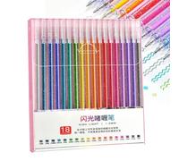 Genérico Gel Glitter Pens - ABS, 16cm, Vibrant Coloured Writing Set, Stable Ink | Artist Drawing Tools, Leak Resistant, Smooth Flow, Portable Design For Sketching, Painting, Writing, Kids