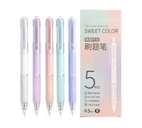 Genérico Gel Pen Set,5 Piece Retractable Quick-Dry 0.5mm Tip | Students Gel Ink Pens | for Kids Adults Home School Office Meeting, Taking Notes Writing Drawing