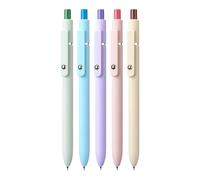 Genérico Gel Pens - Fine Point Gel Pens, Note Taking Pen, Set Of 5 Soft Touch Barrel Smooth Writing Pen | Retractable Note-Taking Penn For Students Teachers