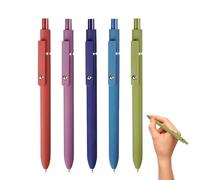 Genérico Gel Pens - Fine Point Retractable Gel Pens Set of 5 | Soft Touch Barrel Smooth Writing Pen | Portable Note Taking Journaling Ballpoint Pen for Students, Teachers, Office School Supplies