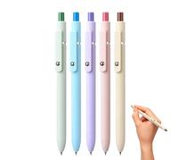 Genérico Gel Pens - Fine Point Retractable Gel Pens Set of 5 | Soft Touch Barrel Smooth Writing Pen | Portable Note Taking Journaling Ballpoint Pen for Students, Teachers, Office School Supplies