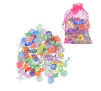Genérico Gemas acrílicos de Animales de mar de 100 Piezas - Juego de Cuento de, simulada de Animales pequeños | Decoraciones de Sea, Olored Diamond Diamond Gem Swimming Gem Play for Beach