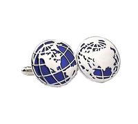 Genérico Gemelos Stud Crystal Plating Globe Maps Gemelos de diseño para Trajes de Hombre Boda 1 par Creativo y útilNice procesado