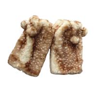 Genérico Gentle Women's Fuzzy Deer Leg Warmers Faux Fur Deer Print Winter Thick Warm Soft Boot Cuffs Covers for Women Outdoor (sika deer print,45cm/17.7in)