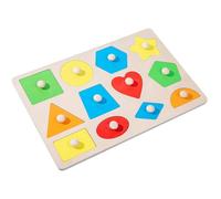 Genérico Geometric Puzzle - Elastic Band Triangle Strategy Board Game,Wooden Number Puzzle montesori Toys | Teaser Puzzles,Shape Sorter Game Preschool Education