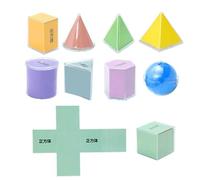 Genérico Geometric Sólidos Blocks, 3D Shape Demonstrator Set, Hands-on Math Manipulativas, Transparente Visual Learning Tools, Portable Classroom Supply for Kids, Teachers & Homeschool