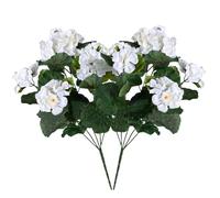 Genérico Geranios Artificiales,Juego de 2 Flores Falsas para Decoración de Interior | Centros De Mesa Elegantes, Decoración Hogareña para Salón Dormitorio Y Estudio