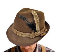 Genérico German Bavarian Hat - Non-Woven German Hat With Feathers | Breathable Headgear | Jazz Party Hatt For Adults Party Carnival Cultural Event Beer Festival Celebration