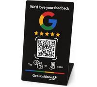 Genérico GetPositioned Expositor Reseñas Soporte NFC y QR Google Reviews Negro - Letrero Stand Compatible con Android & iPhone - Fácil Configuración