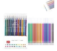 Genérico Gettoreach Glitter Gel Pens Set, Metallic Glitter Gel Pens Set for Artists, Glitter Metallic Markers for Greeting Birthday Cards Present, Drawing, Scrapbooking Supplies (24colors+Refills)
