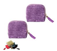 Genérico Gettoreach Travel Jewelry Case, 2025 New Portable Travel Jewelry Organizer with Tassel Zipper Design, Soft Velvet Organizer Pouch for Bangle, for Girls Trip (Purple,Two)