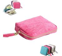 Genérico Gettoreach Travel Jewelry Case, Portable Foldable Box Mini Jewelry Travel Bag, Soft Velvet Organizer Pouch for Bangle, Five Compartments for Bracelets, Rings, Bangles, Carrings (Deep Pink)