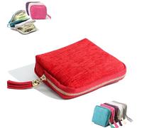 Genérico Gettoreach Travel Jewelry Case, Portable Foldable Box Mini Jewelry Travel Bag, Soft Velvet Organizer Pouch for Bangle, Five Compartments for Bracelets, Rings, Bangles, Carrings (Light Red)