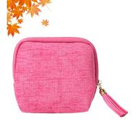 Genérico Gettoreach Travel Jewelry Case, Stuffdatas Mini Portable Jewelries Travels Boxes, Travels Jewelry Case with Tassel Zipper Design, for Bracelets, Rings, Bangles, Carrings (Light Red)