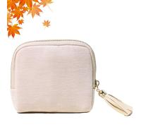 Genérico Gettoreach Travel Jewelry Case, Stuffdatas Mini Portable Jewelries Travels Boxes, Travels Jewelry Case with Tassel Zipper Design, for Bracelets, Rings, Bangles, Carrings (Beige)