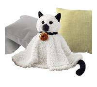Genérico Ghost Cat Plush, Halloween Huggable Doll, 6.3x11.42in Compact Soft Sleeping Pillow, Authentic Stuffed Cozy Design, Cute Spooky Style for Kids Birthday Party Holiday Decor