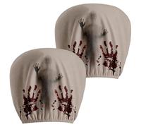 Genérico Ghost Face Headrest Covers - Soft Elastic Seat Protectors | 2-Pack