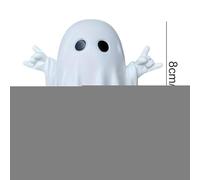 Genérico Ghost Figurine, Halloween Tabletop Statue, 2.36x3.15in Humorous Rock Roll Sculpture, Cute Spooky Ornament, Resin Display Piece for Haunted House, Shelf, Porch, Mantel Decor
