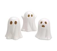 Genérico Ghost Figurine, Home Seasonal Decor For Holidays, 3 Pieces Cute Miniature Collectible Ornaments Halloween Sculpture Ghost LED Lighting For Haunted House Mantel Shelf Windowsill Fireplace