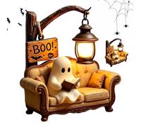 Genérico Ghost Lamp - Decorative LED Halloween Cat Reading Book Table Light