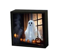Genérico Ghost Night Light, Ghost Picture Frame Desktop, Small Table Lamp for Indoor Ambiance, Exquisite Decorative Painting, Cozy Home Workplace Bedroom Lighting 6.65×1.38 Inches