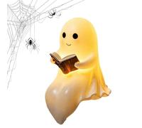 Genérico Ghost Reading Lantern | Cute Ghost Night Lamp | Halloween Seasonal Décor | Stylish Resin Figurine Decoration For Bedroom Study Bedside Bookshelf Kid's Room Office Home College Dorm