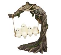 Genérico Ghost Swing, Halloween Seasonal Décor, Hute Resin Figurine Ornaments, Halloween Ghost On Tree Swing, Scary Desktop Decoration For Table Fireplace Yard Haunted Mantel Porch Party