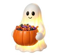 Genérico Ghost with Pumpkin Candy Bowl - Halloween Decor with LED Light