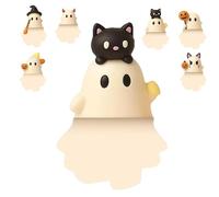 Genérico Ghostees Mystery Phone Buddy, Cute Halloween Phones Decorations, Stick-On Halloween Ghost & Pumpkin Phone Topper,Peel-and-Stick Design Figurine, For All Phones (A5)
