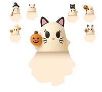 Genérico Ghostees Mystery Phone Buddy, Cute Halloween Phones Decorations, Stick-On Halloween Ghost & Pumpkin Phone Topper,Peel-and-Stick Design Figurine, For All Phones (A4)