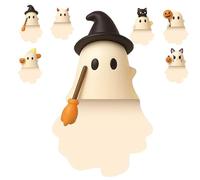 Genérico Ghostees Mystery Phone Buddy, Cute Halloween Phones Decorations, Stick-On Halloween Ghost & Pumpkin Phone Topper,Peel-and-Stick Design Figurine, For All Phones (A1)