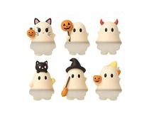 Genérico Ghostees Mystery Phone Buddy, Halloween Cute-Ghost Phones Charm Cute Cling Decoration, Stick-On Halloween Ghost & Pumpkin Phone Topper For All phones (6Pcs*Mix)