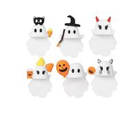 Genérico Ghostees Mystery Phone Buddy, Halloween Cute-Ghost Phones Charm Cute Cling Decoration, Stick-On Halloween Ghost & Pumpkin Phone Topper For All phones (6Pcs*MIX)